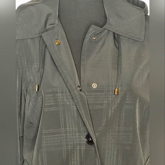 London Fog Womens Full Snap Front Beltless Removable Hood Rain Coat - Size S - Picture 8 of 16